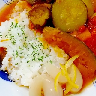 お肉なし、夏野菜スープカレー